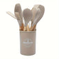 12Piece Grey Silicone Kitchen Utensil Set with Holder | Kitchen Accessories | Kitchen + Metal