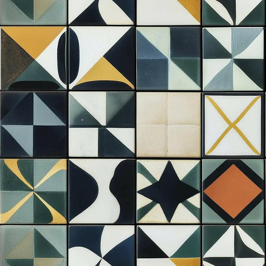 Modernist Geometric Mosaic Wall