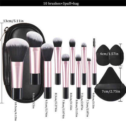 Mini Makeup Brush Set With Storage Bag, Versatile Soft Trave
