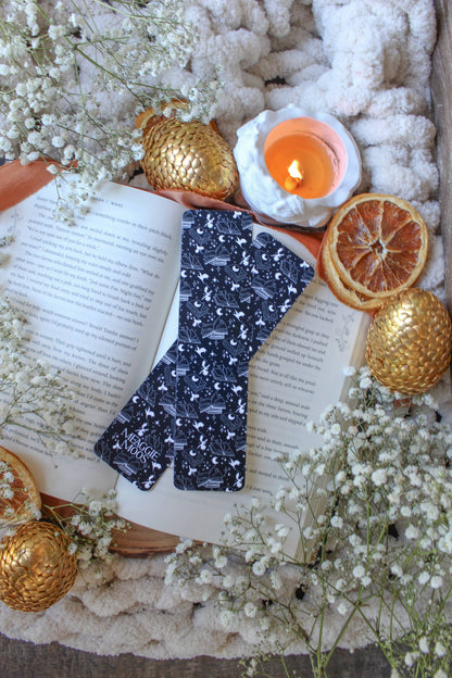 Meaggie Moos - Navy & White Book Dragon 2x8 Bookmark | Glossy