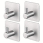 4-Pack Heavy Duty Stick Hooks – Stainless Steel, Waterproof, Wall Mount