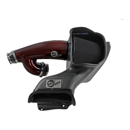 aFe 17-24 Ford F-150 Track Series Red Kevlar Carbon Fiber C/A Intake System w/Black Pro 5R Filter