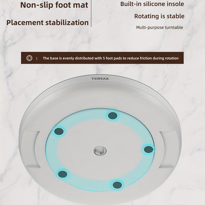 non-slip foot mat and placement stabilization for the layz susan