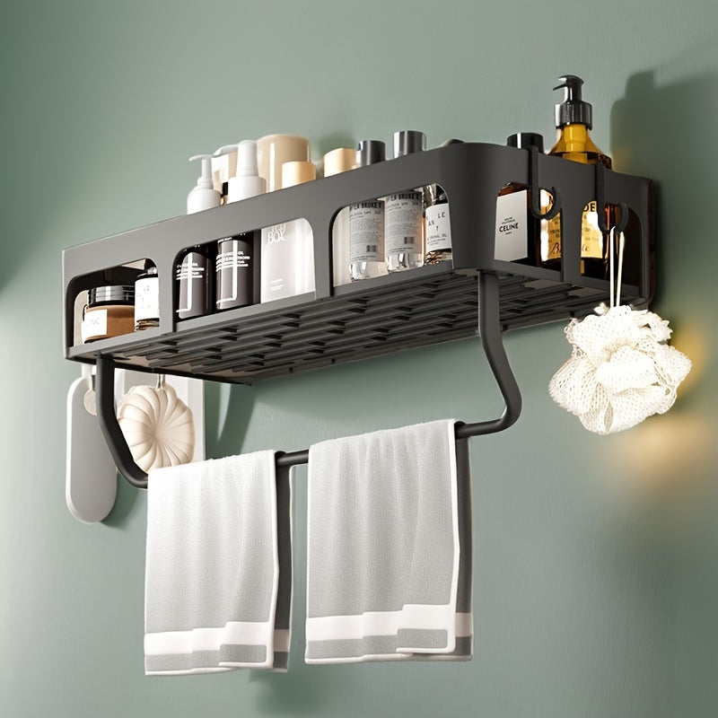 NoDrill WallMounted Bathroom Shelf with Toothbrush Holder