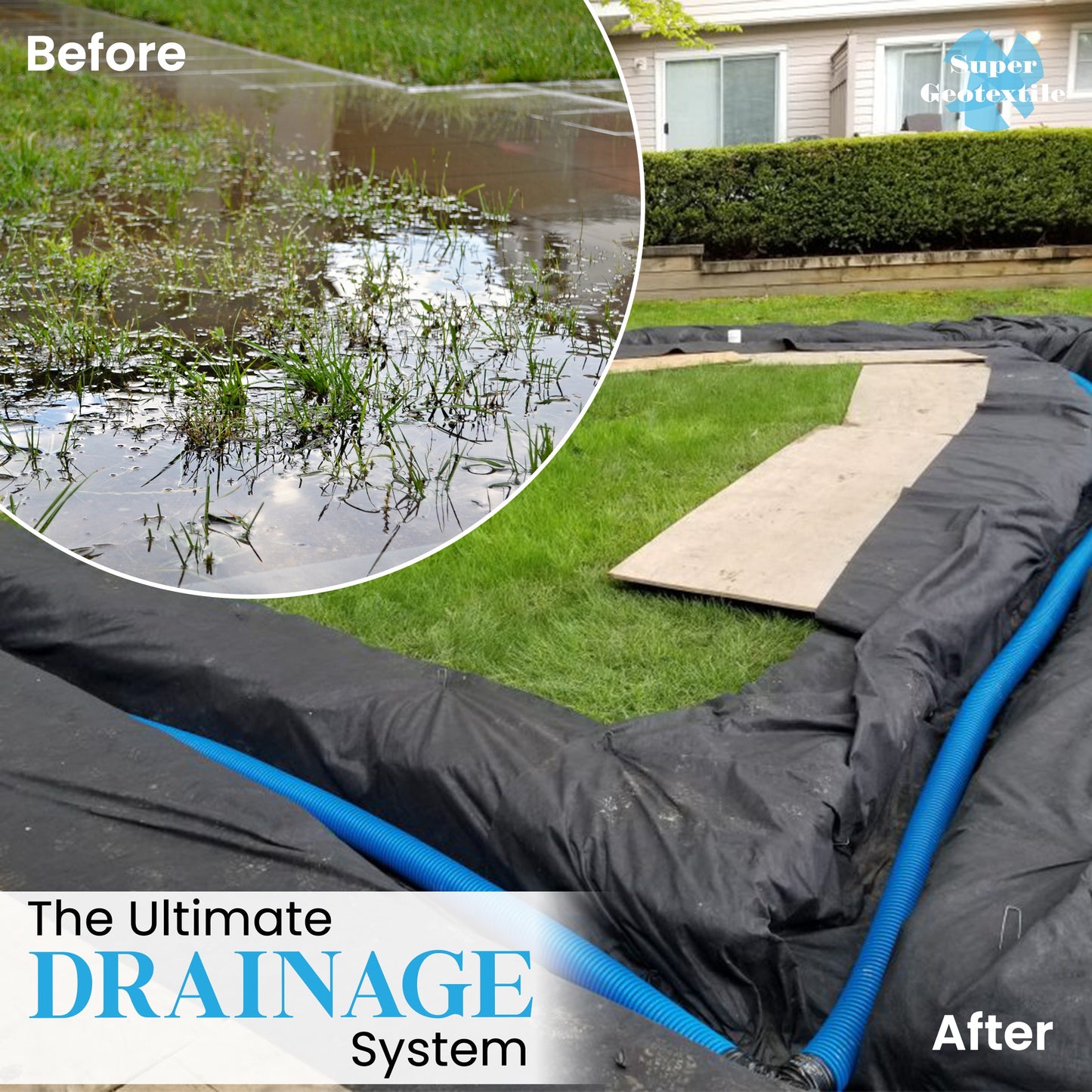 8 oz Non Woven Needle Punched Geotextile Filter Fabric - 50 Year Fabric