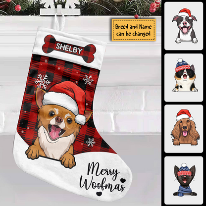Meowy Christmas & Merry Woofmas - Personalized Custom Christmas Stocking - Gift For Dog Lovers & Cat Lovers
