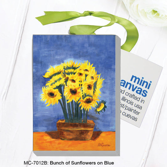 Bunch of Sunflowers on Blue, Mini Canvas (MC-7012B)