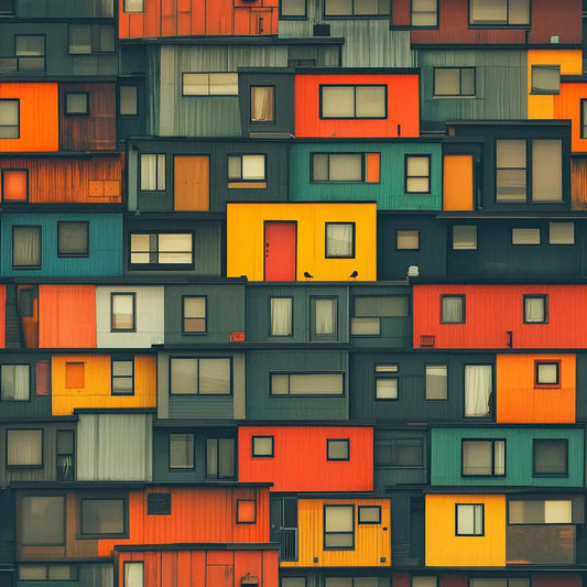 Vibrant Stacked Metropolis Mural