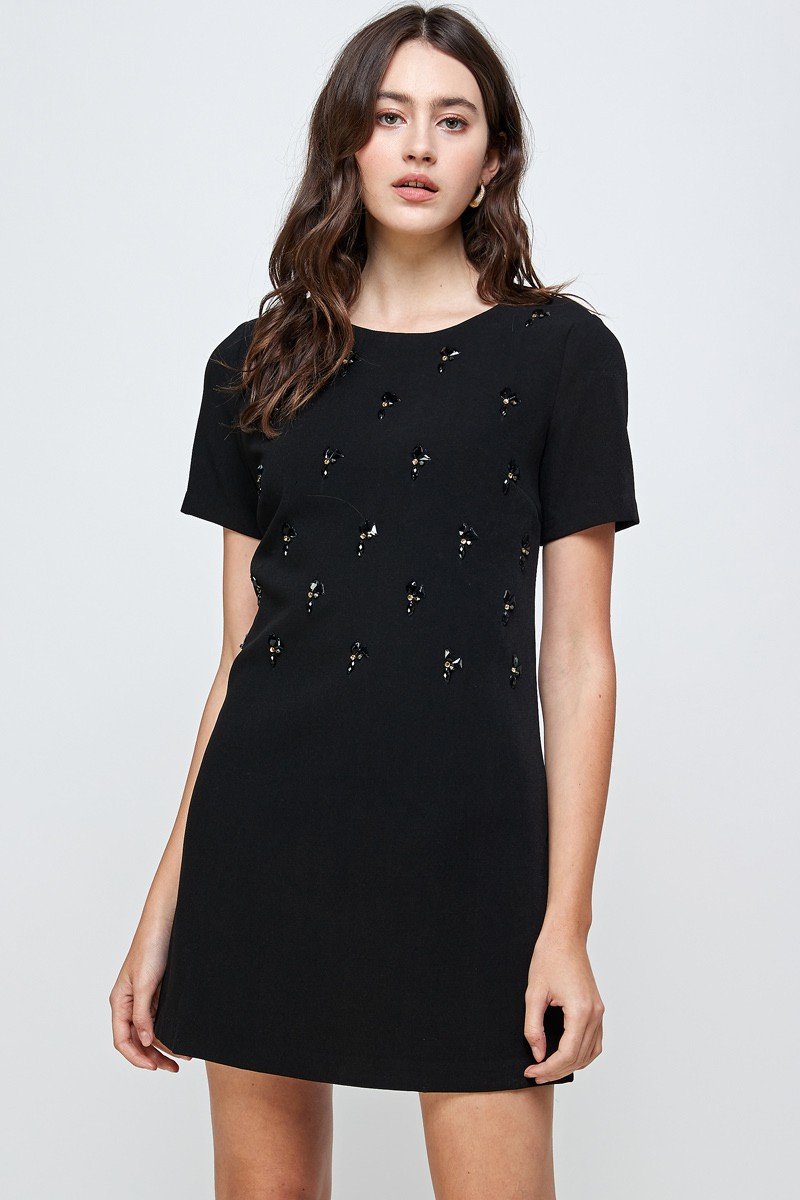 Embellished Short Sleeve Mini Dress | Apparel | Kitchen + Metal