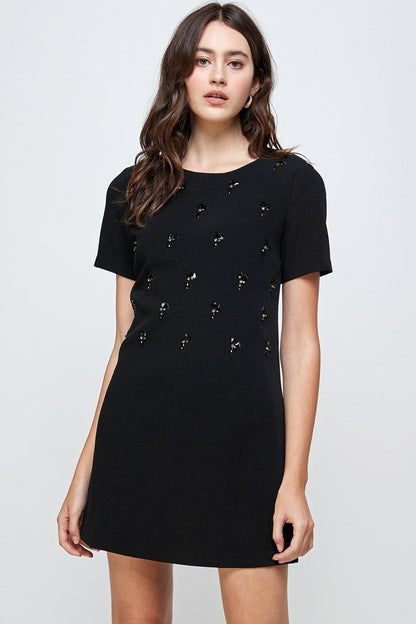 Embellished Short Sleeve Mini Dress | Apparel | Kitchen + Metal