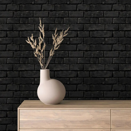 Obsidian Industrial Brick Wall