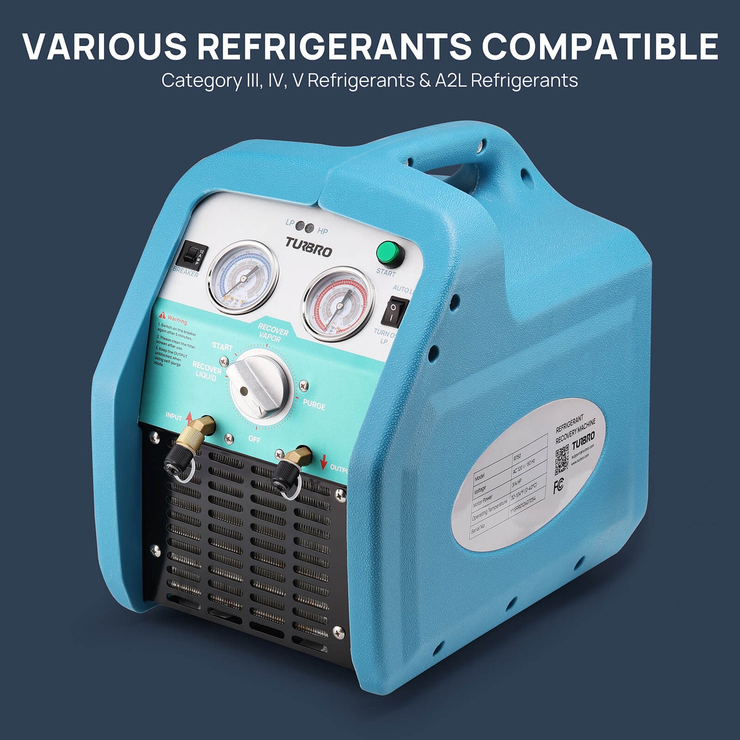 R750 Refrigerant Recovery Machine