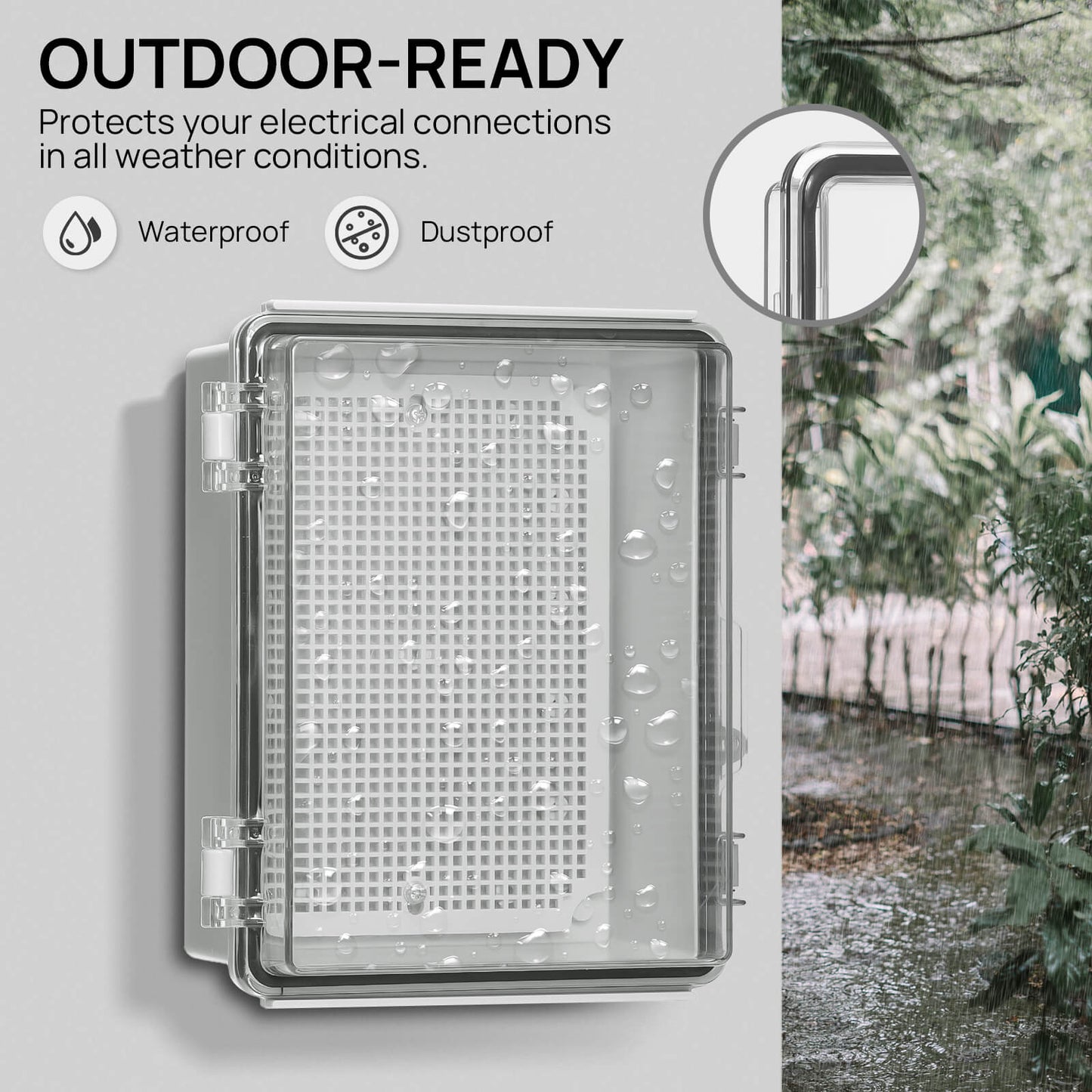 Outdoor Electrical Waterproof Junction Box, Transparent Cover