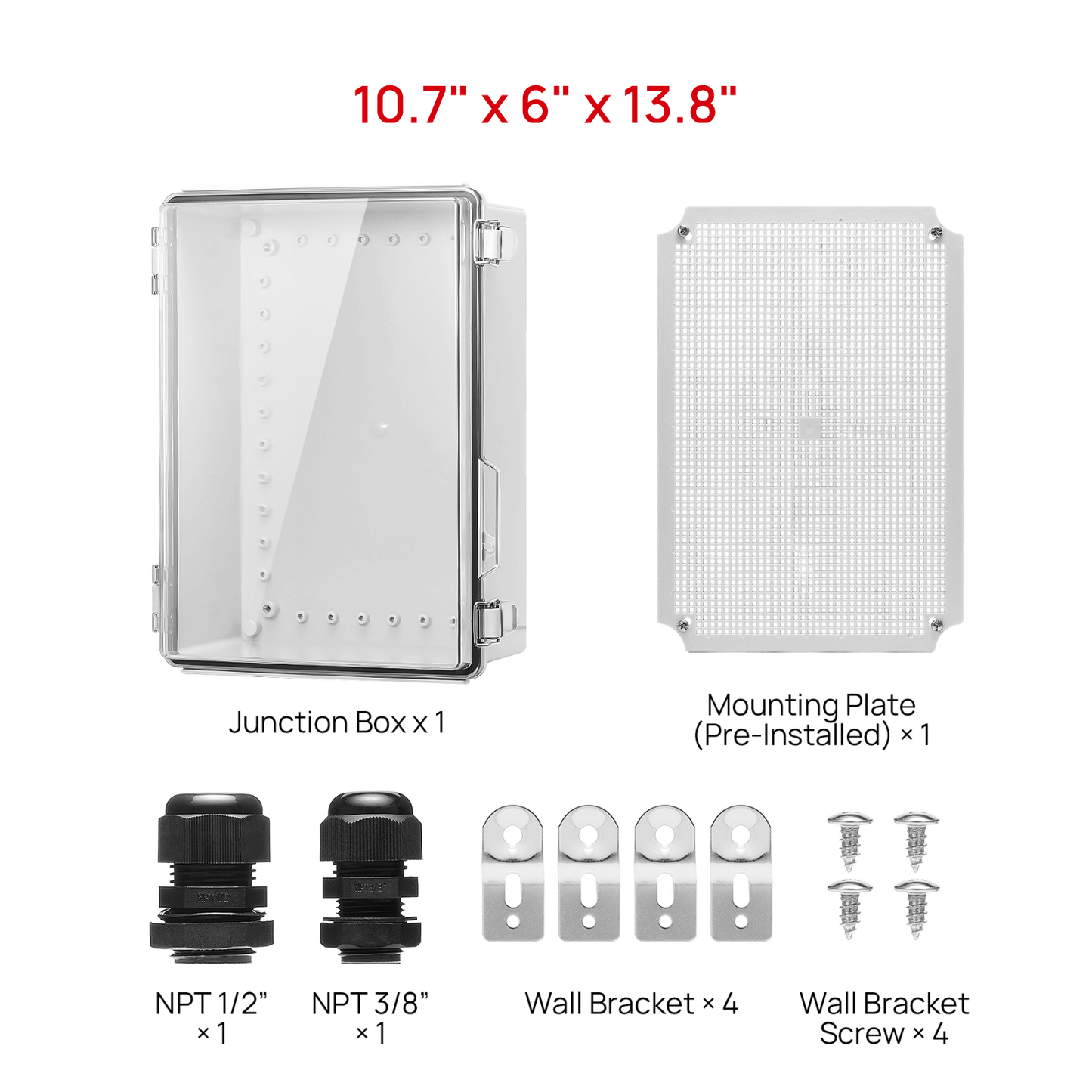 Outdoor Electrical Waterproof Junction Box, Transparent Cover