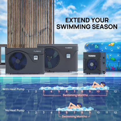 Beluga Inverter Swimming Pool Heat Pump, 33K/50K/58K/75K BTU