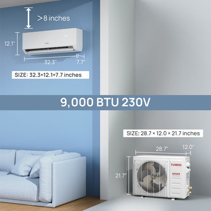 Greenland 9000 BTU WiFi Ductless Mini Split AC with Heat Pump (R454B) | Home Improvement | Kitchen + Metal