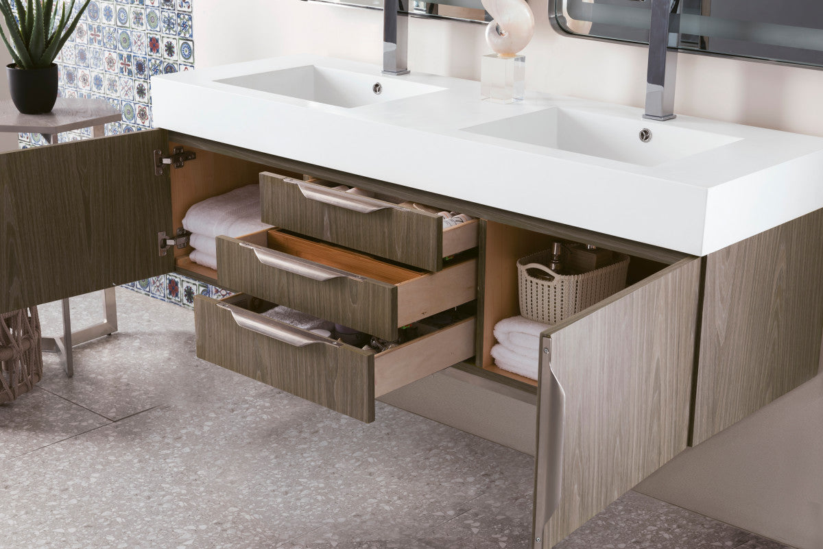 Columbia 59" Double Wall Mount Vanity Cabinet