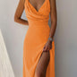 V-neck Slit Sling Dress - Summer Fashion Sexy Slim Suspender Dresses for Women