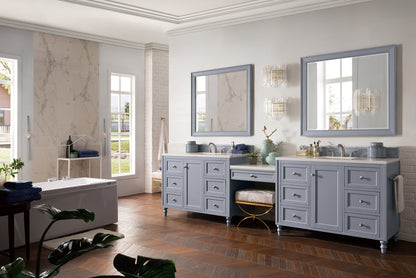 Copper Cove Encore 122" Double Vanity Set, Silver Gray