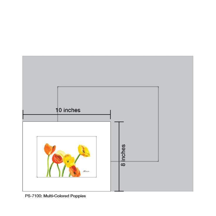 Multi-Colored Poppies, Print (#7100A)
