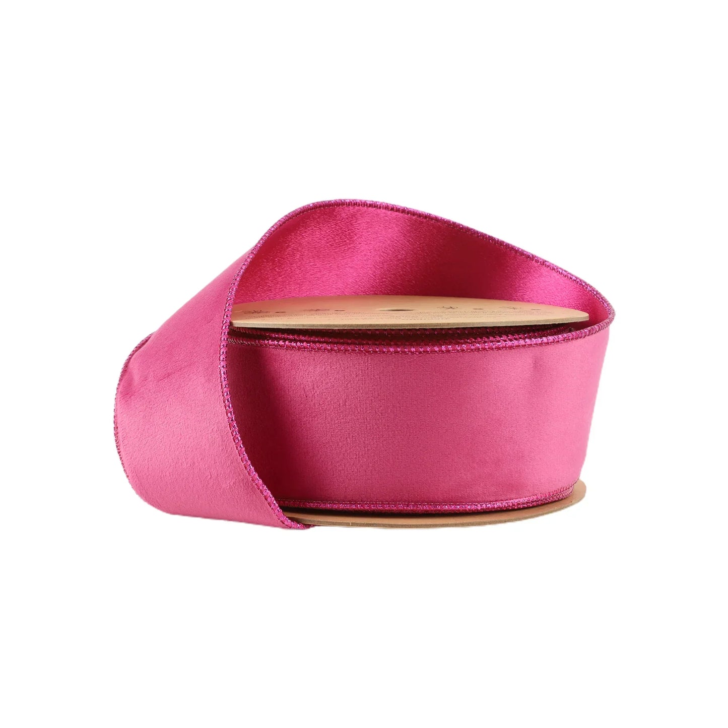 2.5" X 10 Yards Reversible Classic Velvet Wired Hot Pink/Shimmer Pink