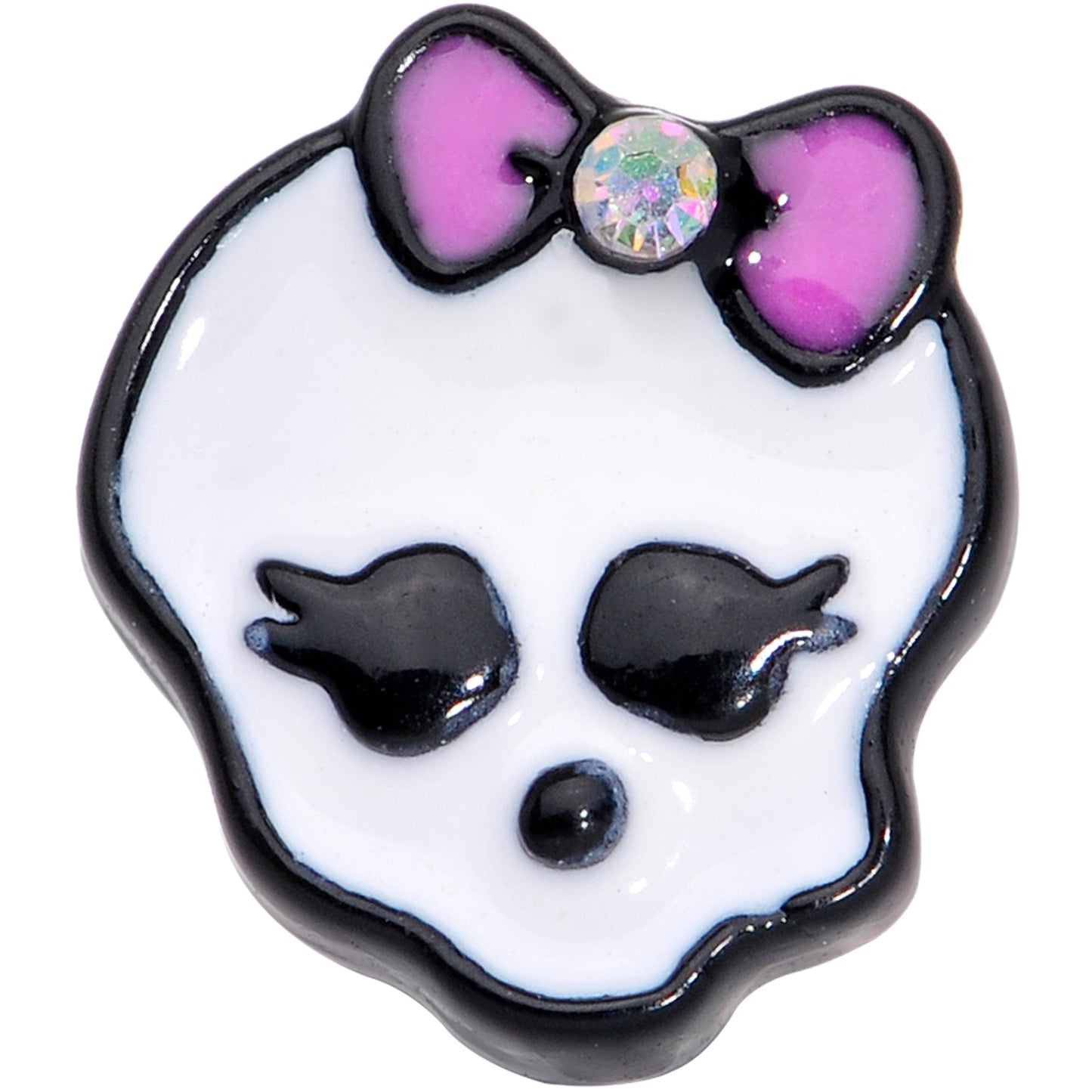 16G 1/4 Aurora Gem Black Kawaii Skull Cartilage Tragus Earring