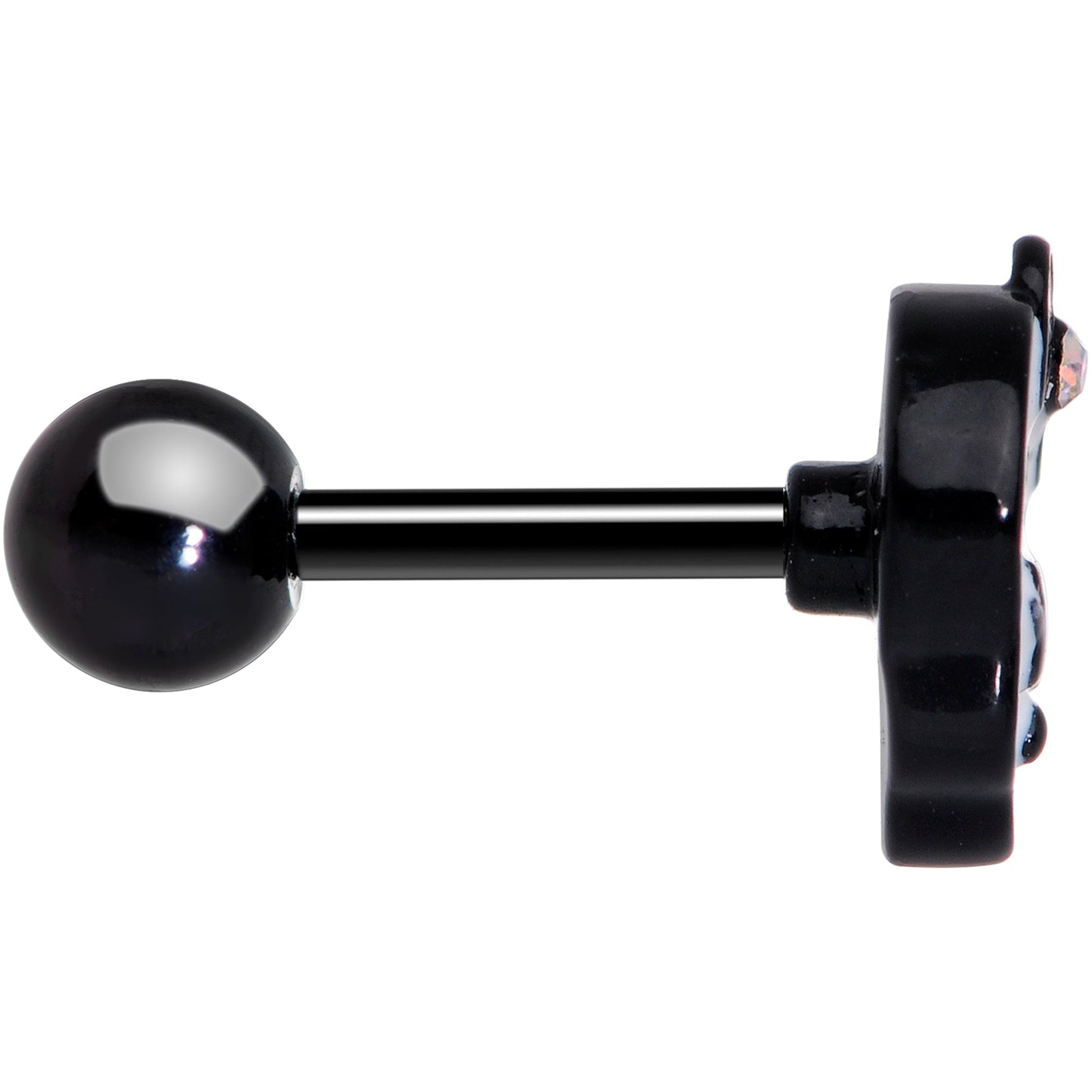 16G 1/4 Aurora Gem Black Kawaii Skull Cartilage Tragus Earring