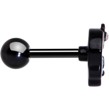 16G 1/4 Aurora Gem Black Kawaii Skull Cartilage Tragus Earring