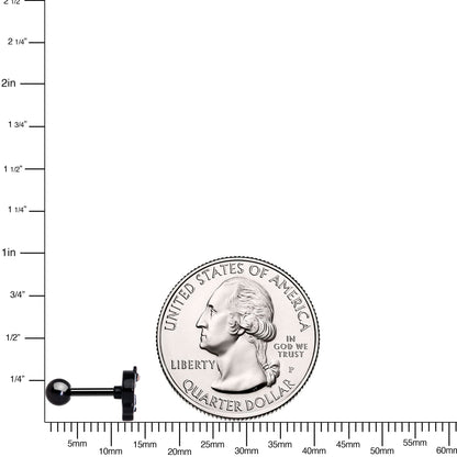 16G 1/4 Aurora Gem Black Kawaii Skull Cartilage Tragus Earring