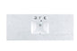 60" Single 3 CM Top, Carrara White Marble w/ Sink