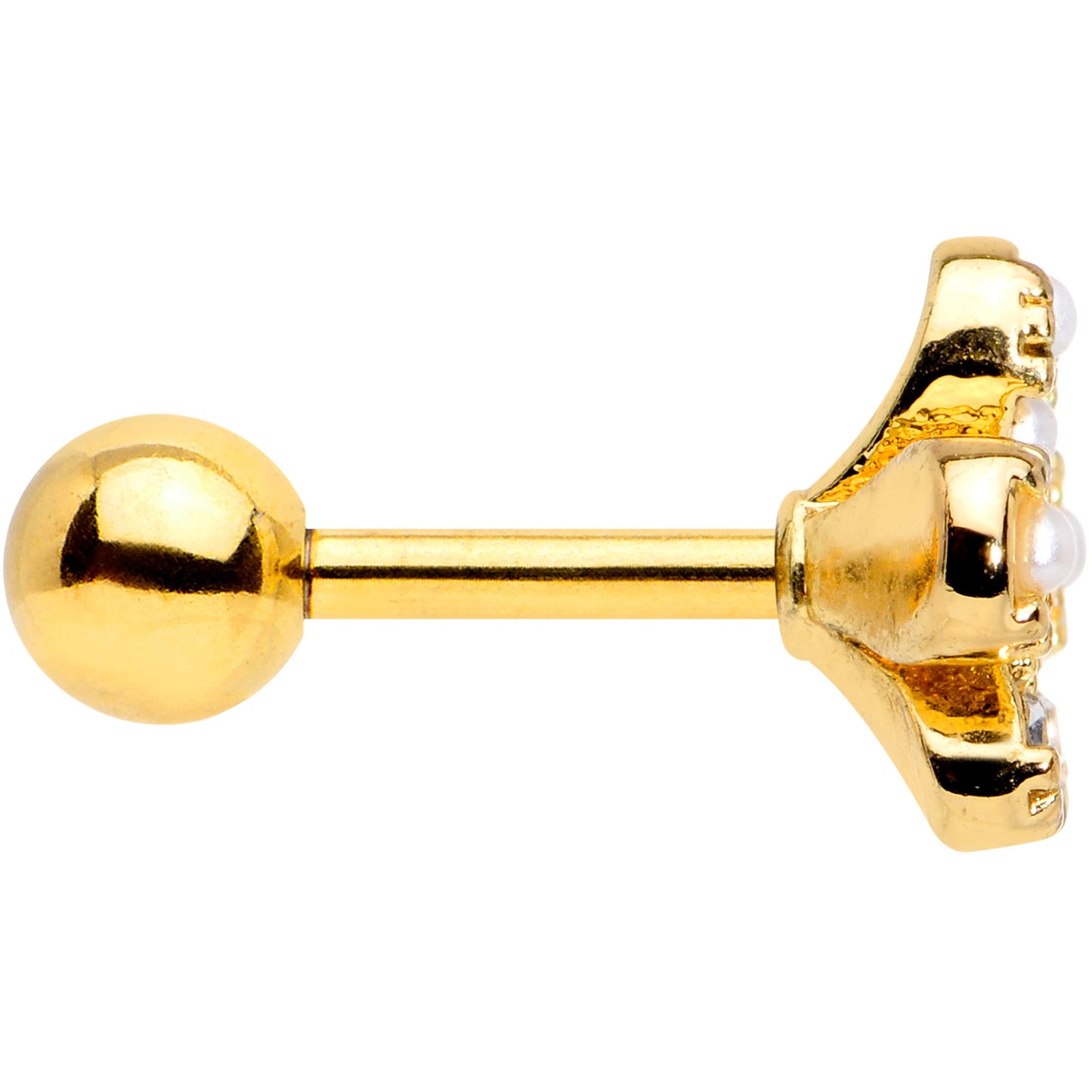 16G 1/4 Clear Gem Gold Tone Stylish Splat Cartilage Tragus Earring