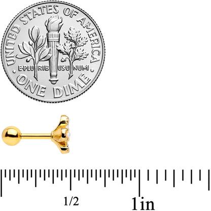 16G 1/4 Clear Gem Gold Tone Stylish Splat Cartilage Tragus Earring