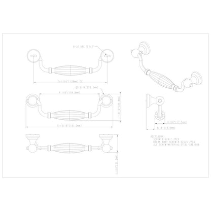 128 mm Center-to-Center Brushed Oil Rubbed Bronze Glenmore Cabinet Drop Pull