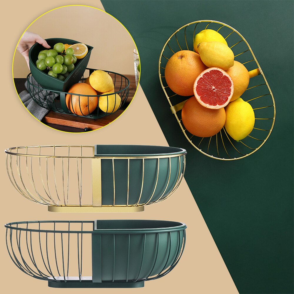 Metal Hollowed Out Fruit Vegetable Snack Tray Bowl Basket | Kitchen Essentials | Kitchen + Metal