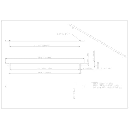 96 mm Center-to-Center Hollow Matte Black Stainless Steel Naples Cabinet Bar Pull