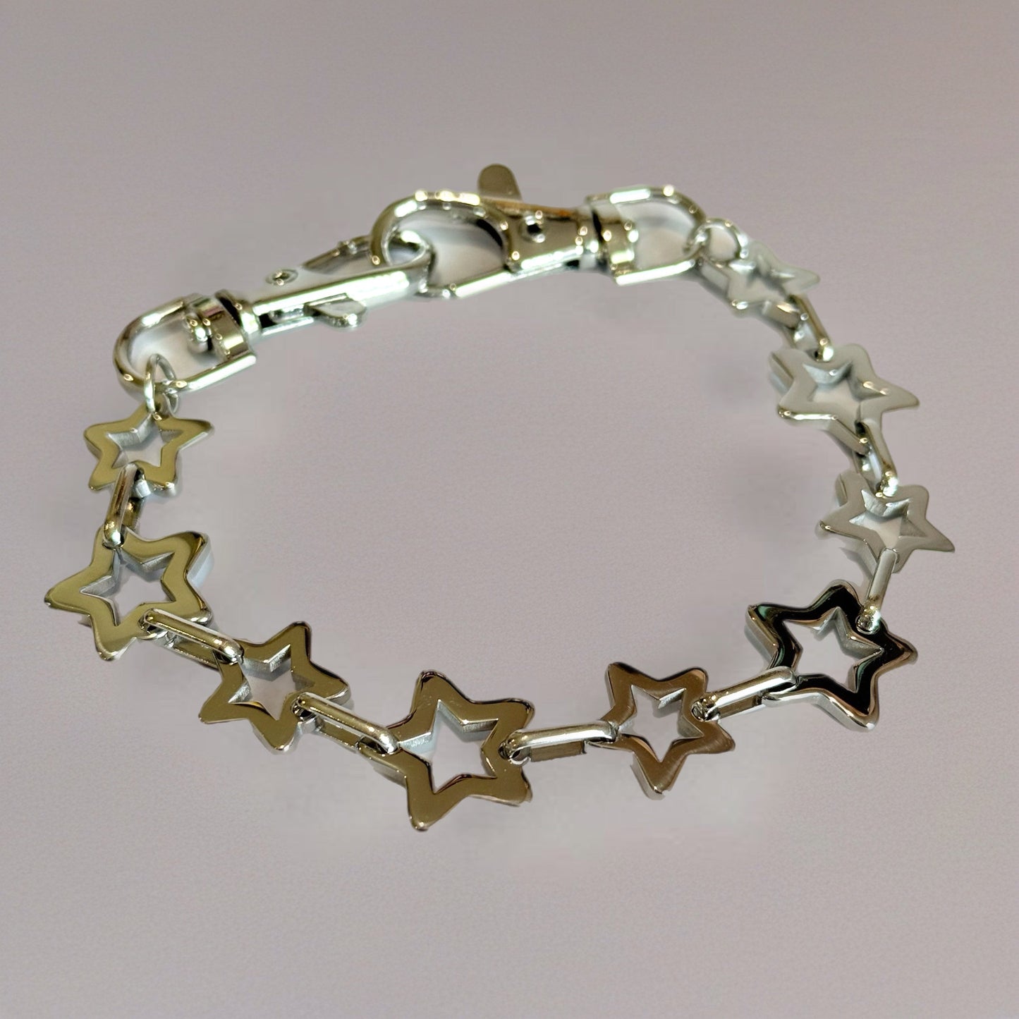 Silver Stars Deluxe Tumbler Charm Necklace