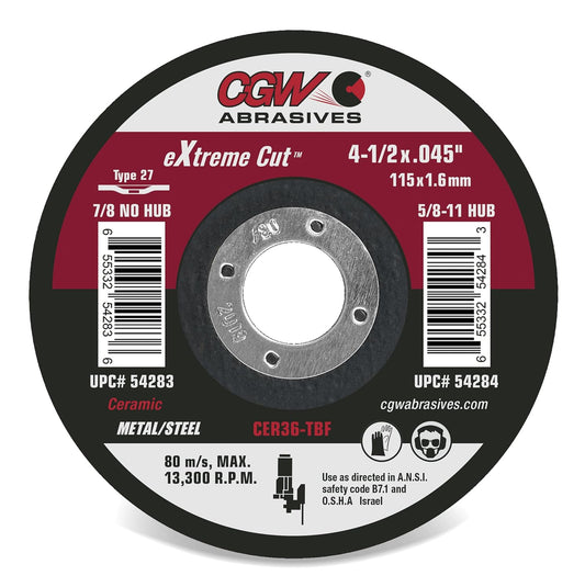 CGW Abrasives eXtreme Cut Ceramic Cutting Wheels