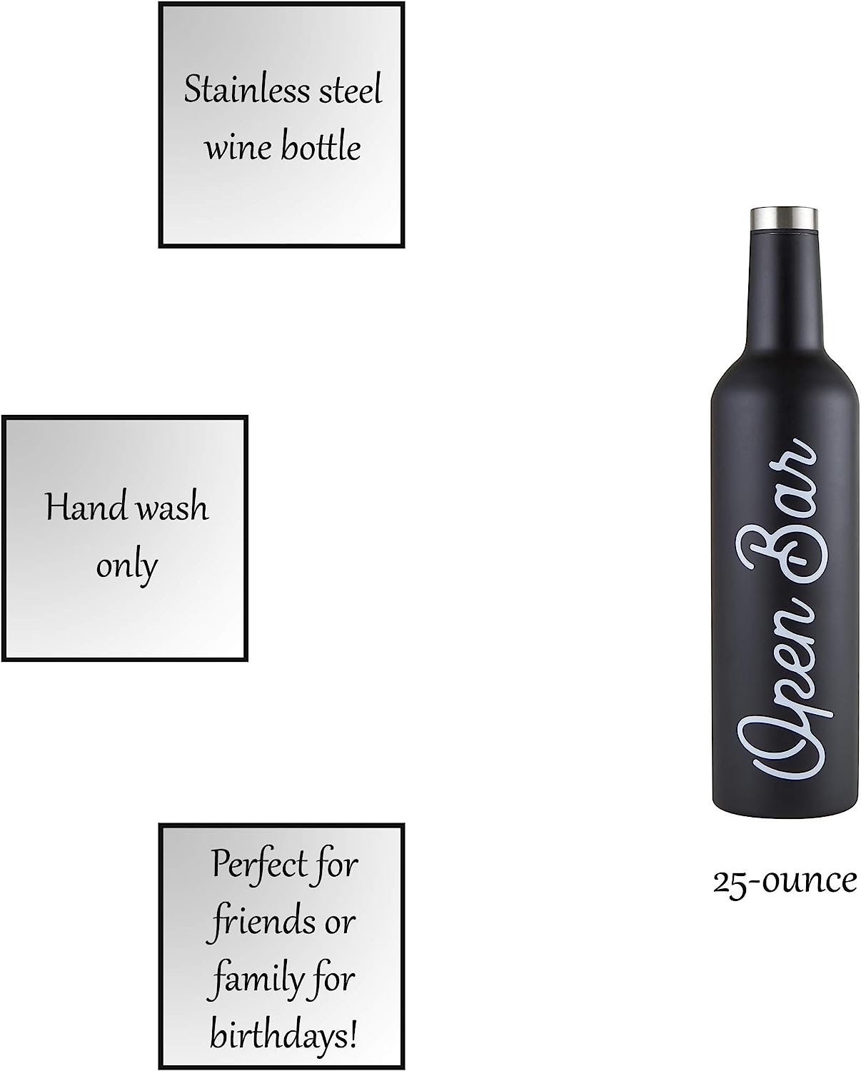 Open Bar Stainless Steel Wine Bottle