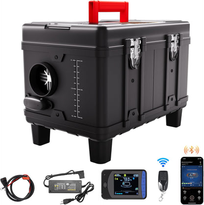 VEVOR 8KW Diesel Heater, 12V/24V All in One Diesel Air Heater, with Bluetooth APP Control, Remote Control and Display Screen, CO Alarm, Fast Heating Portable Diesel Heater for Vehicles and Garage