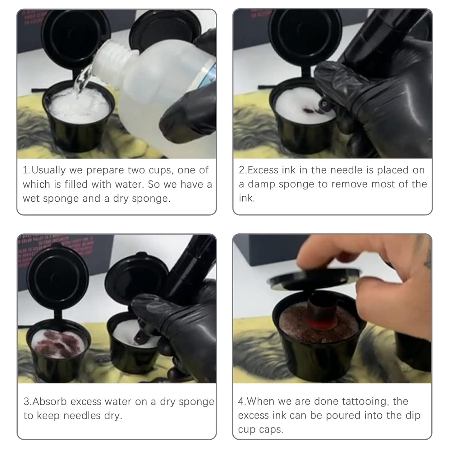 18pcs High-Quality Tattoo Dip Cup Caps