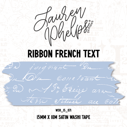 Ribbon French Text 15mm washi