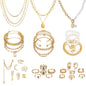 Women's Accessories - 36-Piece Gold Plated Jewelry Set Necklaces Bracelets Earrings Rings Gift