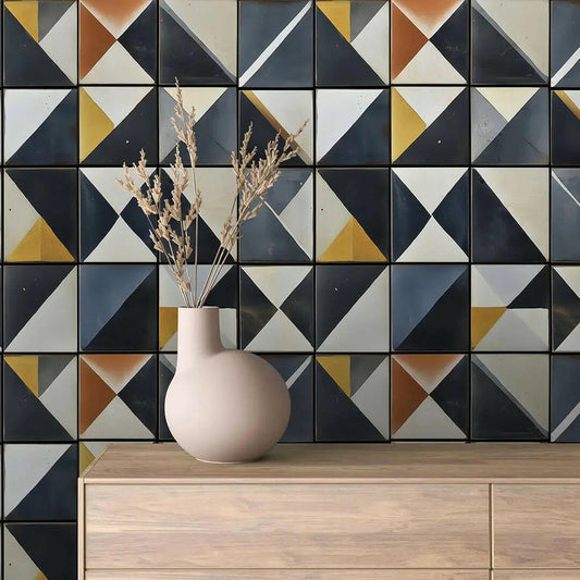Artisan Geometric Block Mural