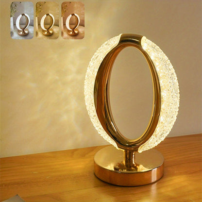Elegant USB Rechargeable Crystal Touch Desk Lamp  Adjustable Color