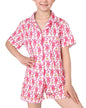 Roller Rabbit Pajamas Kids - Girls Summer 2 Piece Set - Button Down Top and Shorts