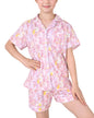 Roller Rabbit Pajamas Kids - Girls Summer 2 Piece Set - Button Down Top and Shorts