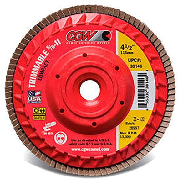 CGW Abrasives 30202 4-1/2X5/8-11 C3-40 Compact Flap Discs PBI C3