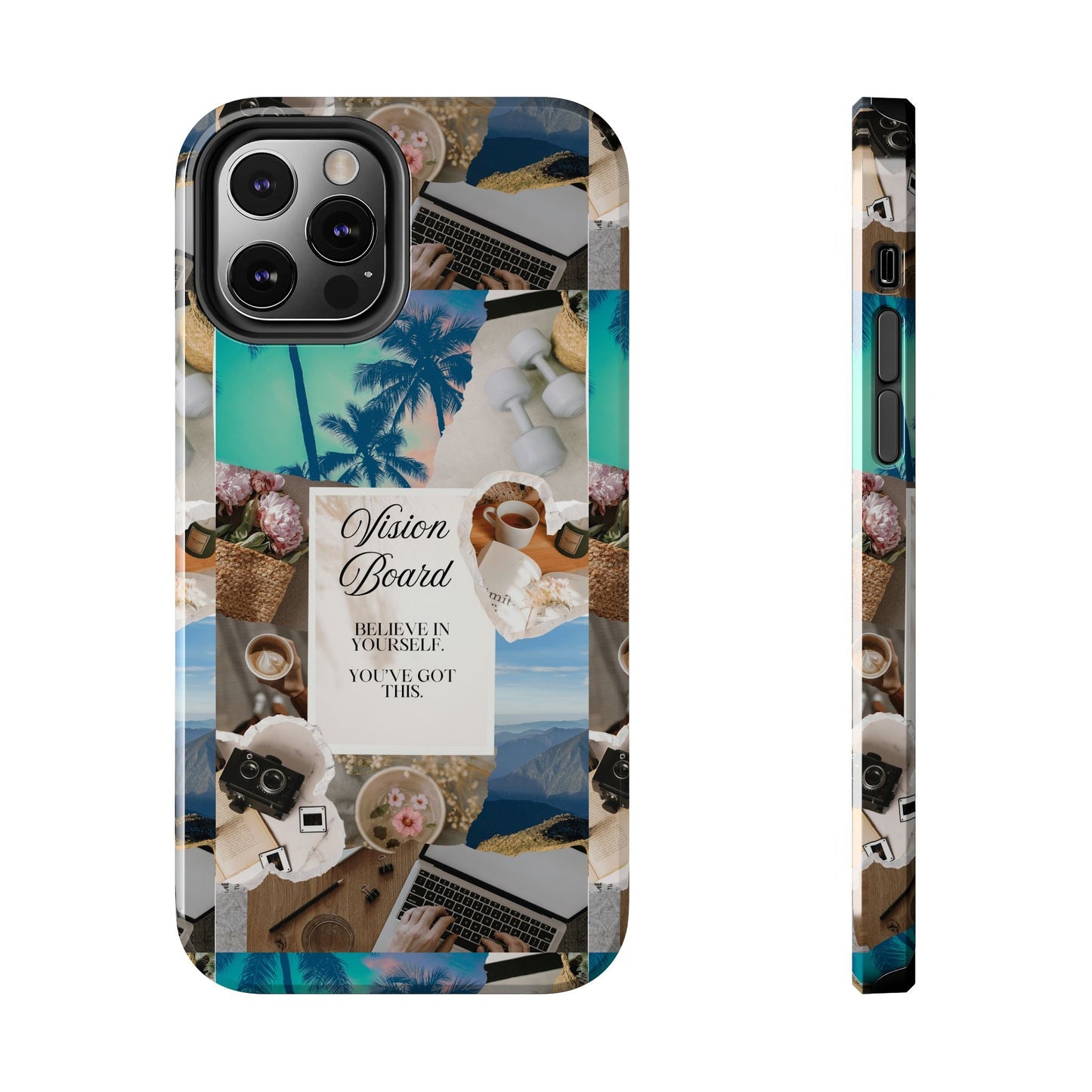 Inspiring Vision Board Phone Case, Motivational Tough Case, Adventurous Gift for Her, Self-Care, Dream Big, Unique Phone Accessory