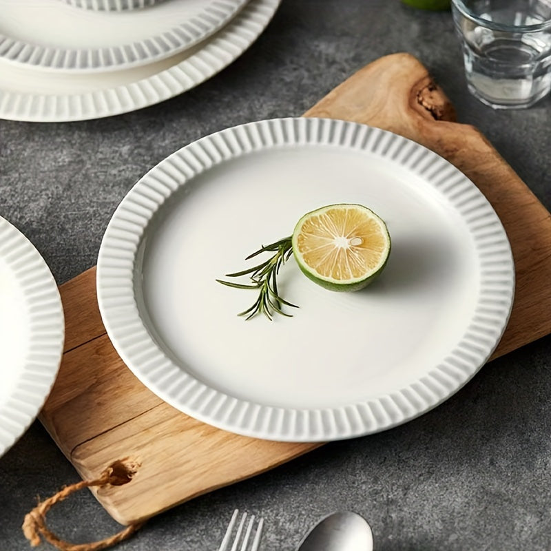 ScandinavianInspired Round Ceramic Dinner Plate  Stylish Design