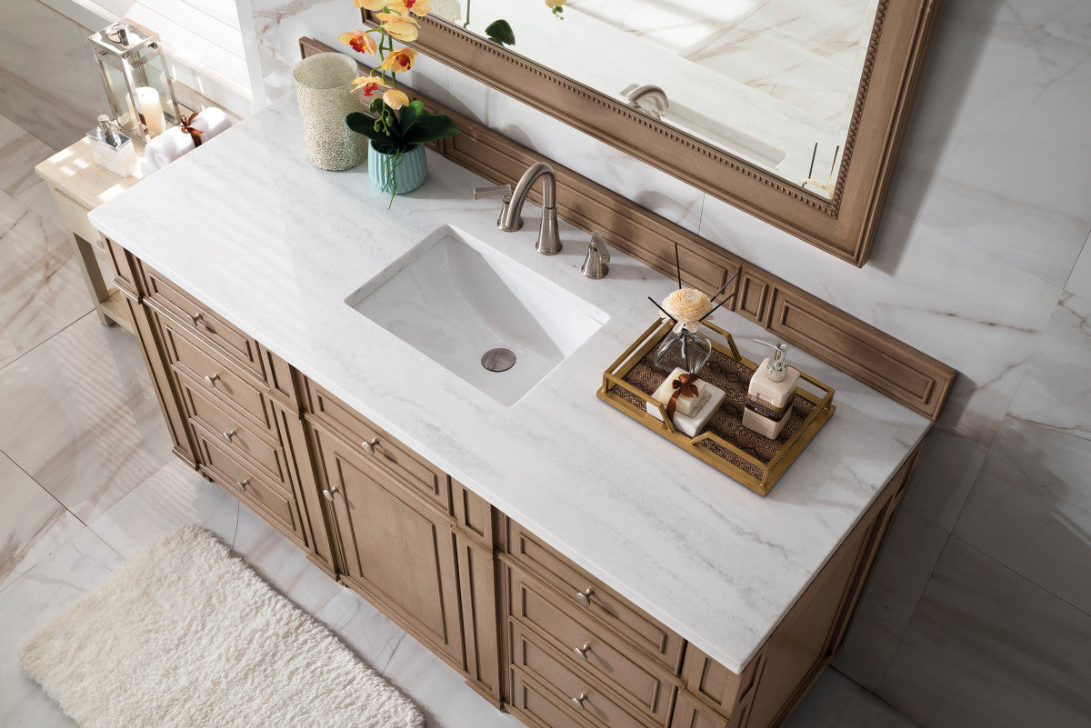 Bristol 60" Single Vanity Cabinet, Bright White